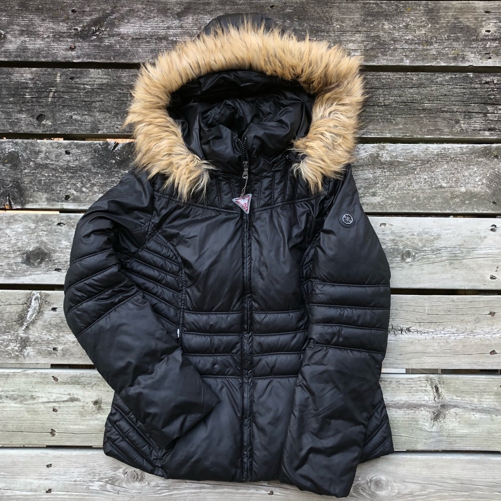 Guess Black Puffer Coat